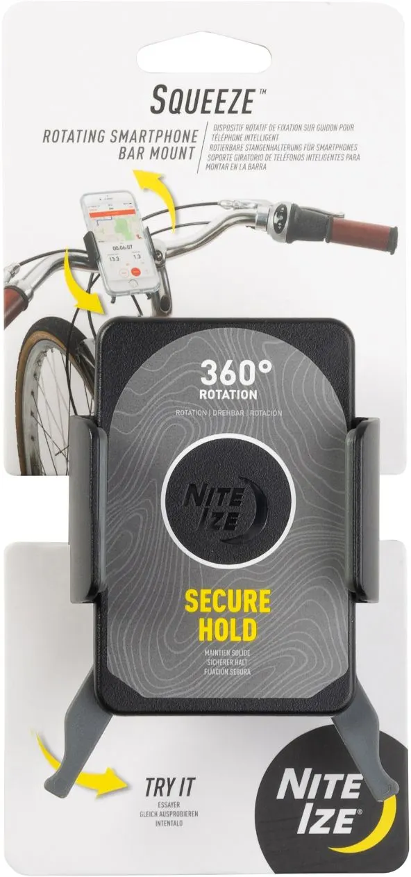 Nite Ize Squeeze Rotating Smartphone Bar Mount.