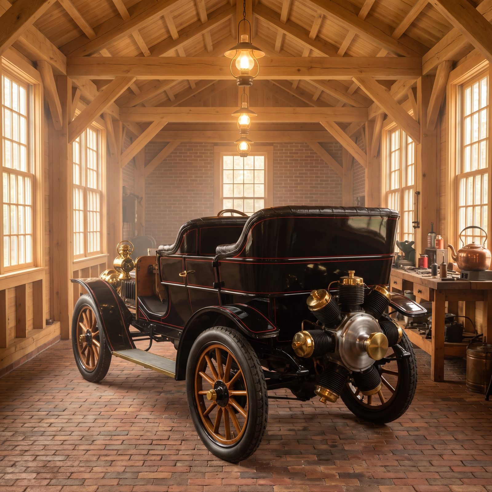 The Adams-Farwell Car Used a Spinning Radial Engine as Its Flywheel