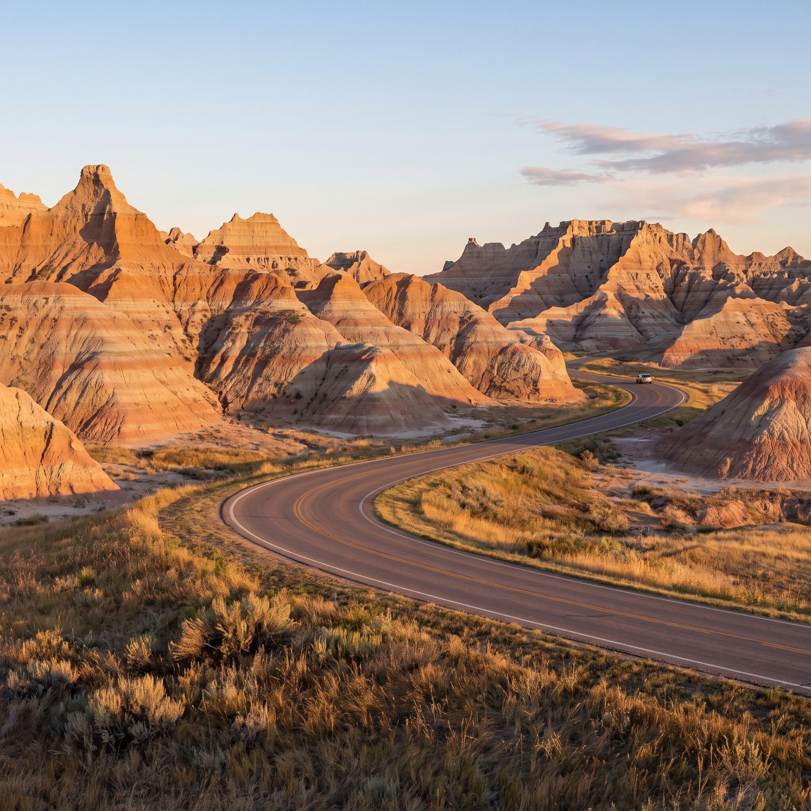 Badlands Loop Road Through South Dakota