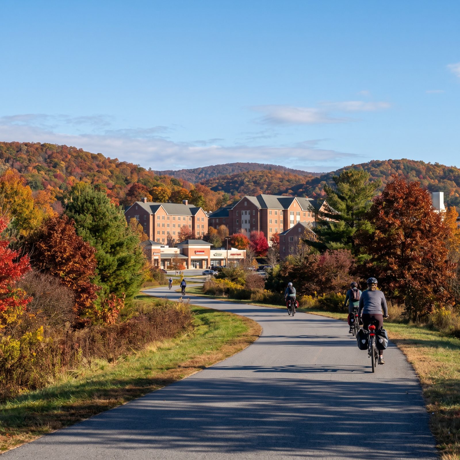 Blacksburg, Virginia, The Huckleberry Trail Links Campus, Shops, and Home