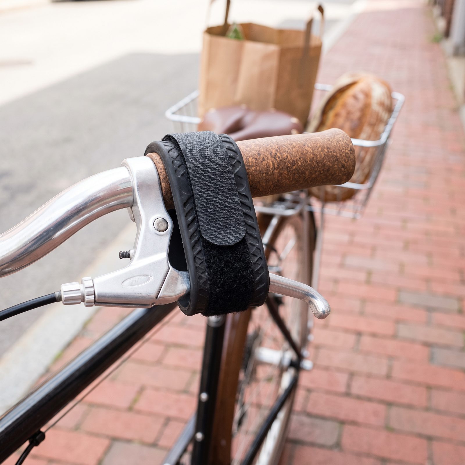 Brake-Lever Parking Bands That Hold a Loaded Bike in Place