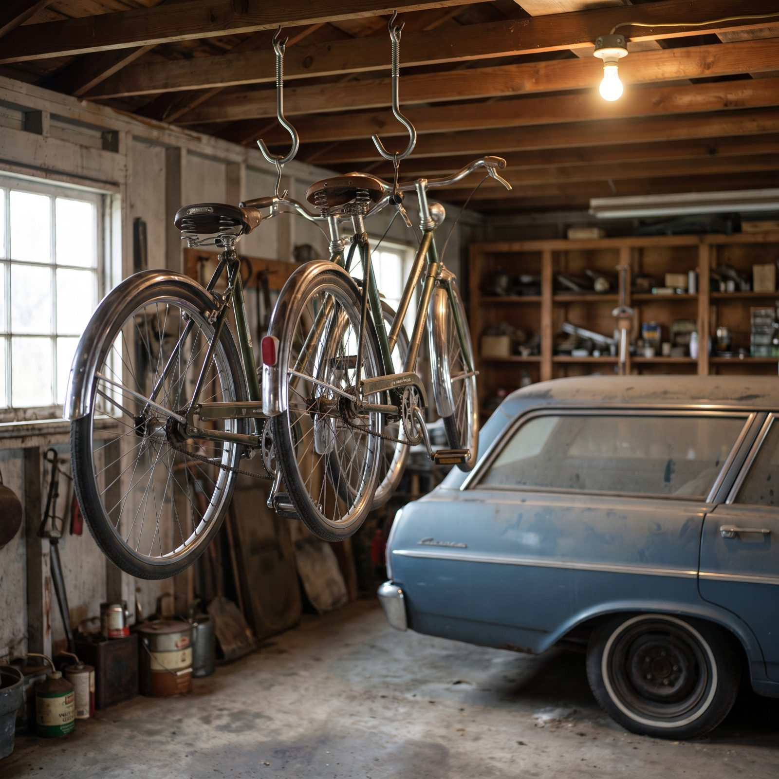 Ceiling Hooks That Kept Bicycles Off the Floor