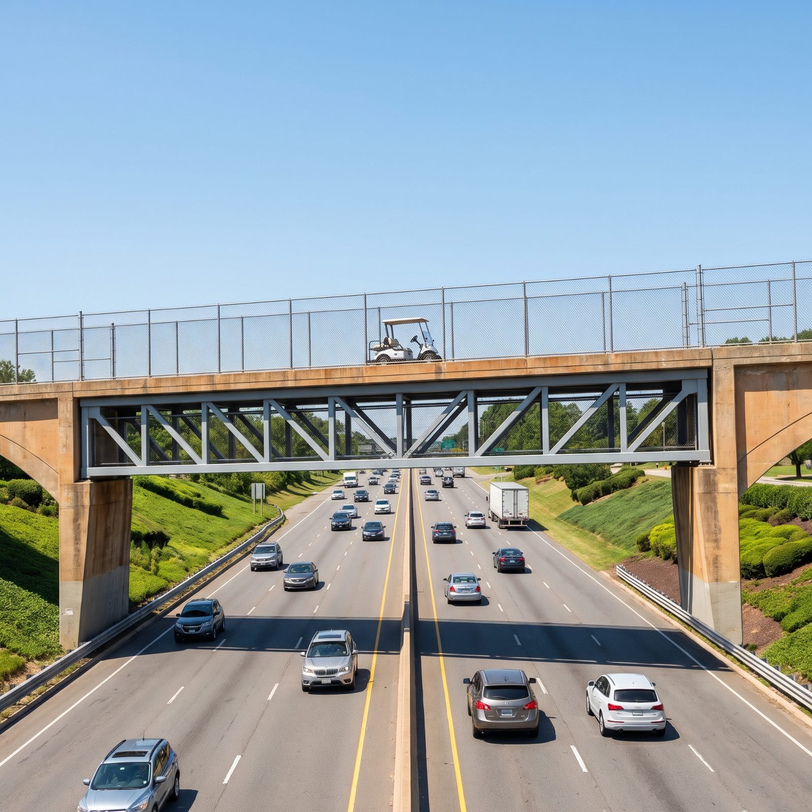 Dedicated Golf-Cart Bridges Flying Over Major Highways