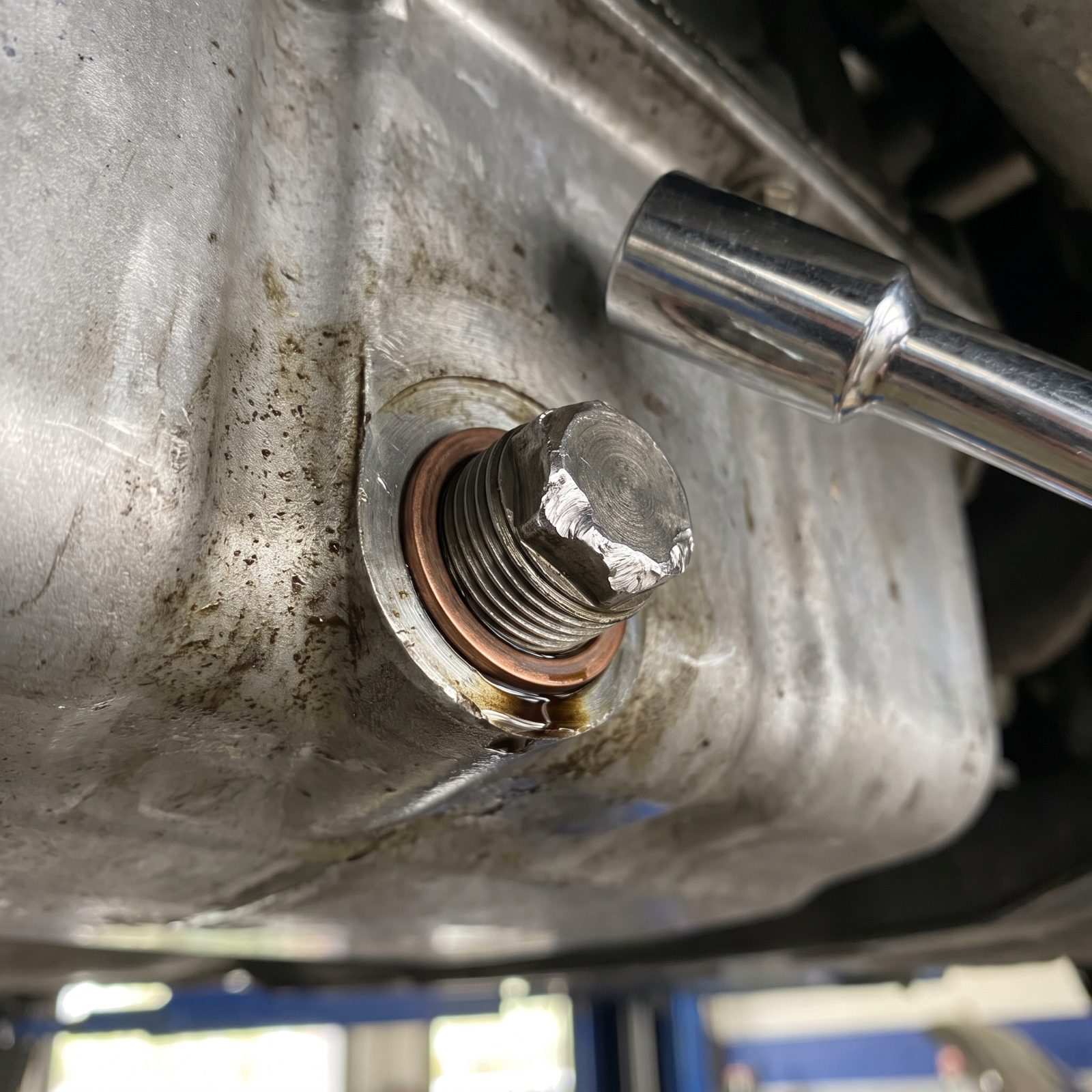 A Drain Plug Rounded Off at the Corners