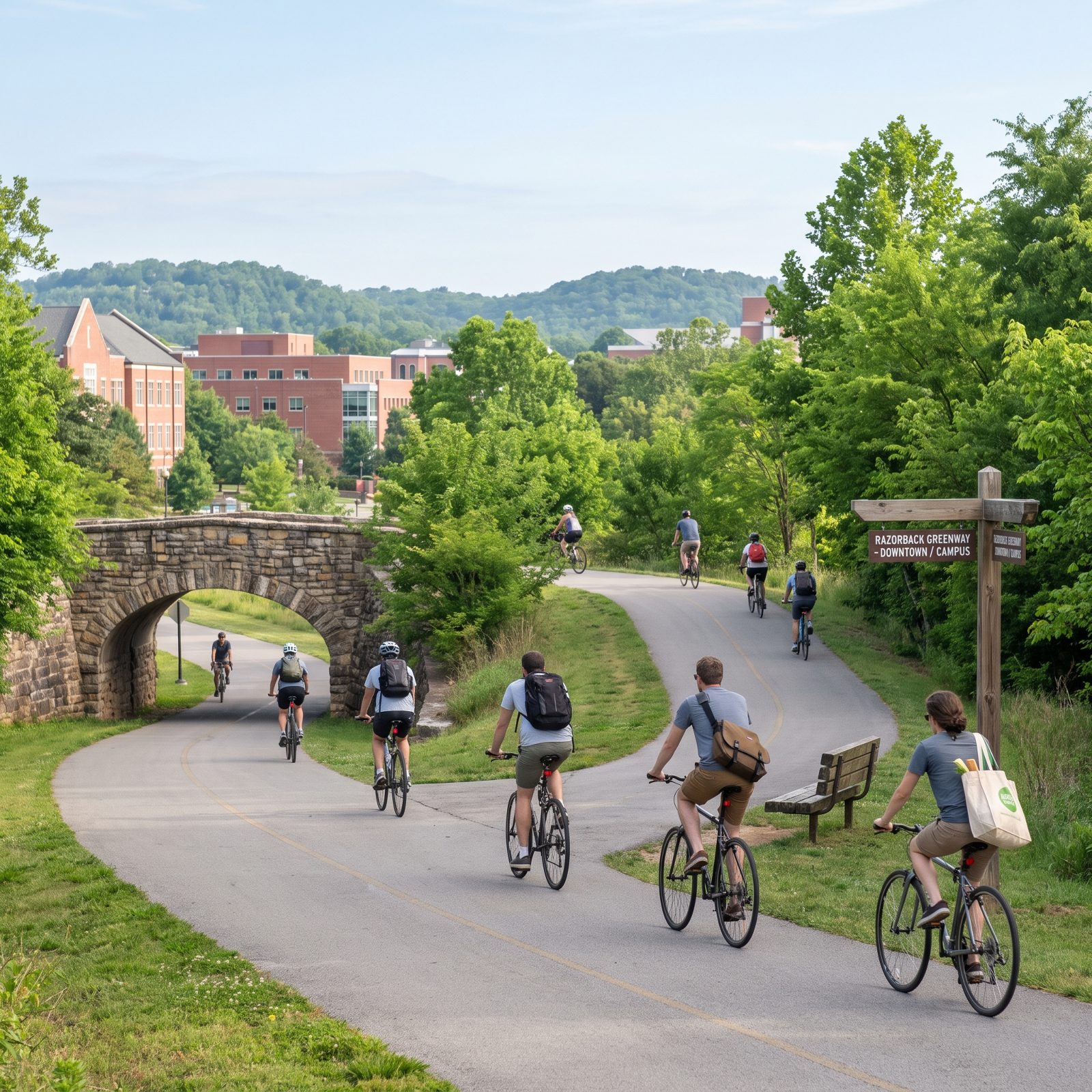 Fayetteville, Arkansas, A Trail Network Tying Campus to Downtown and Back