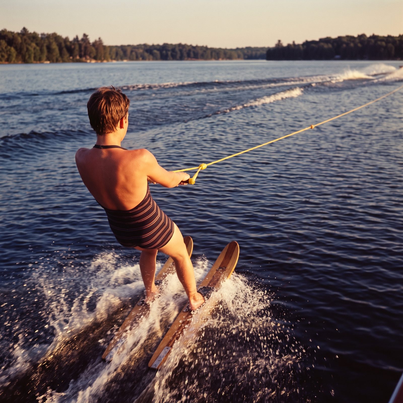 Getting Yanked Up on Water Skis in a Swimsuit and Nothing Else