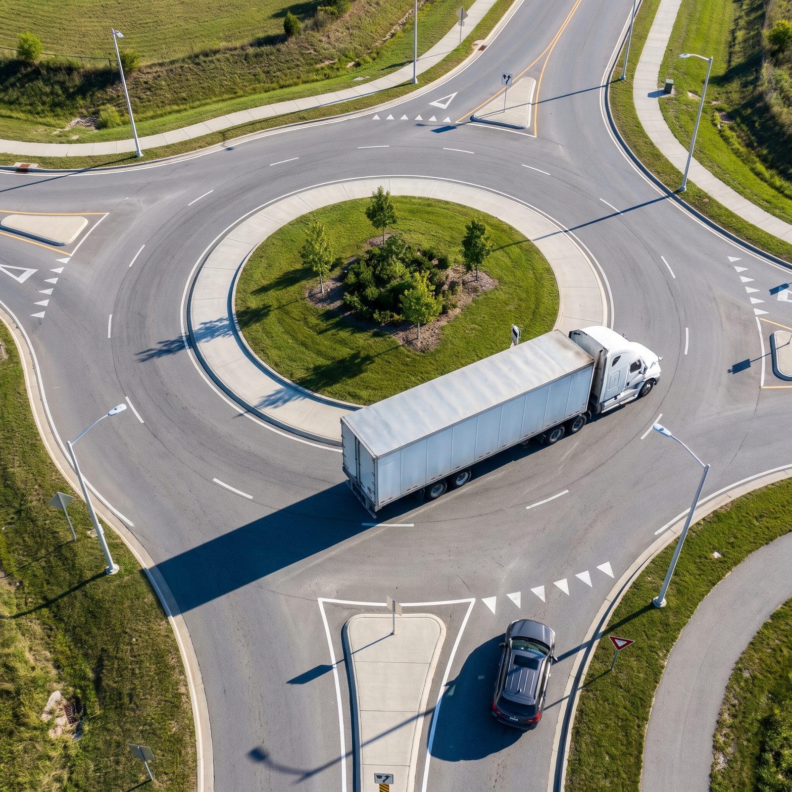 Give Long Trailers the Full Width They Need in Roundabouts