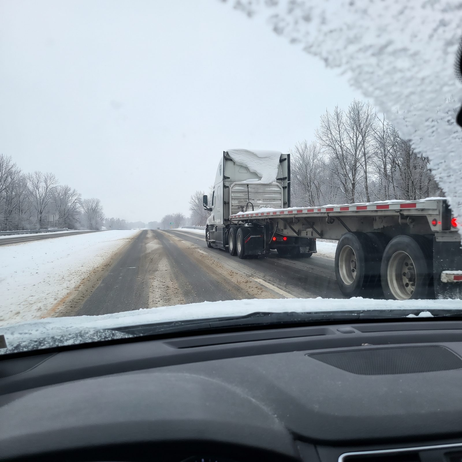 Give Snow-Covered Trucks More Space in Case Ice Sheds From the Trailer