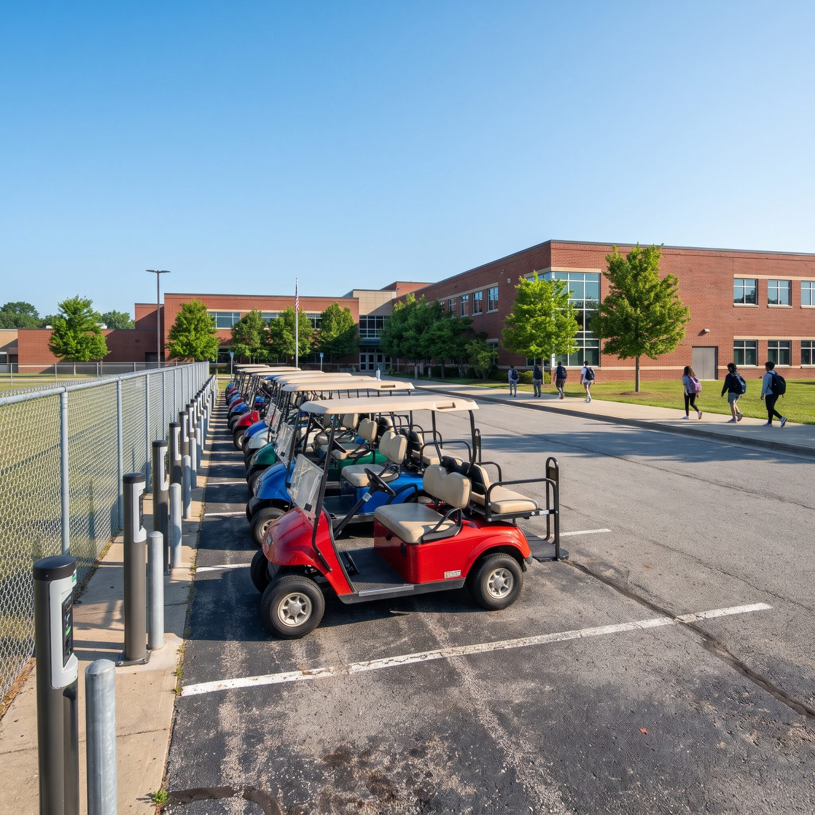 Golf-Cart Parking Lots at the Local High School