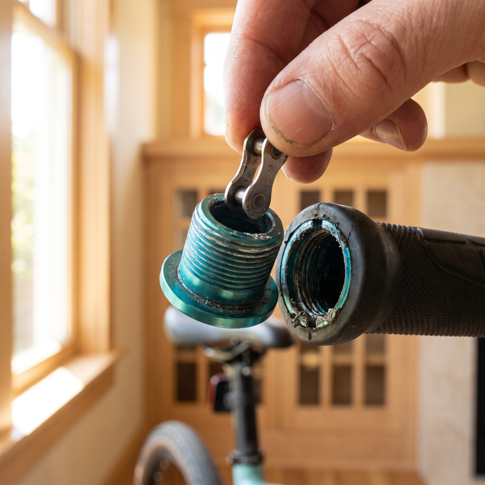 Handlebar Plugs That Store a Spare Master Link