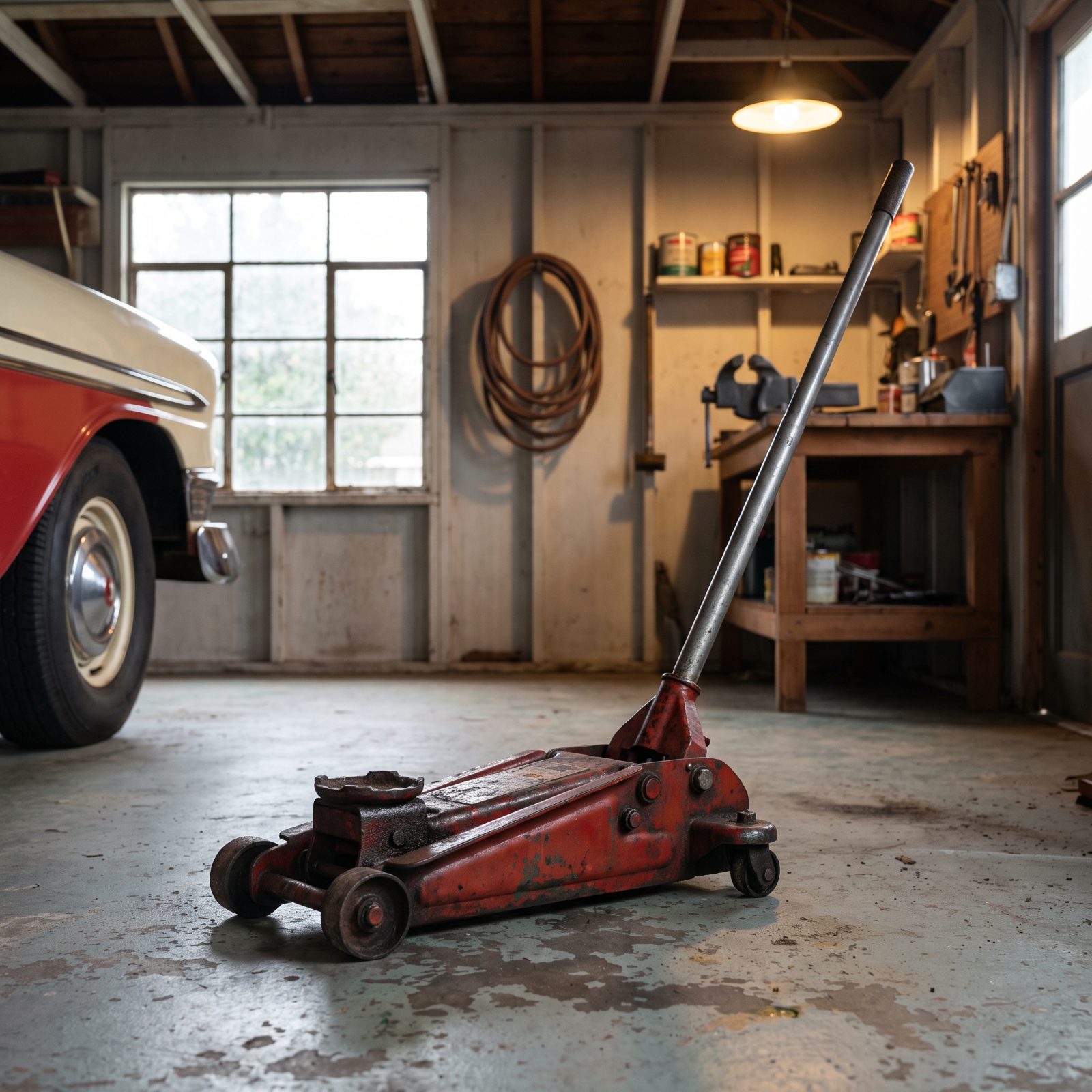A Heavy Hydraulic Floor Jack