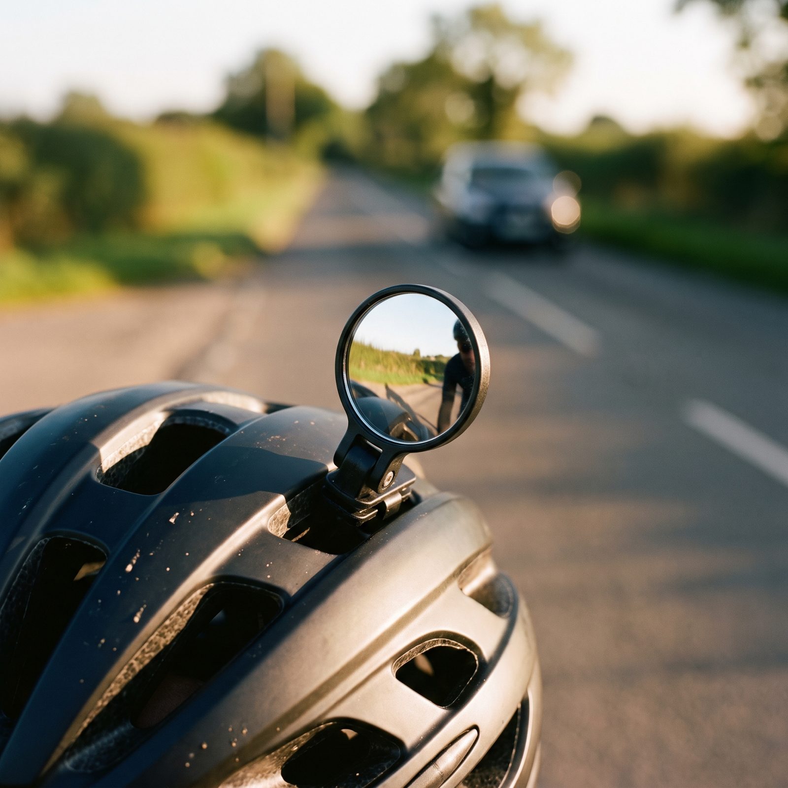 Helmet Mirrors That Show Approaching Traffic With a Small Head Turn