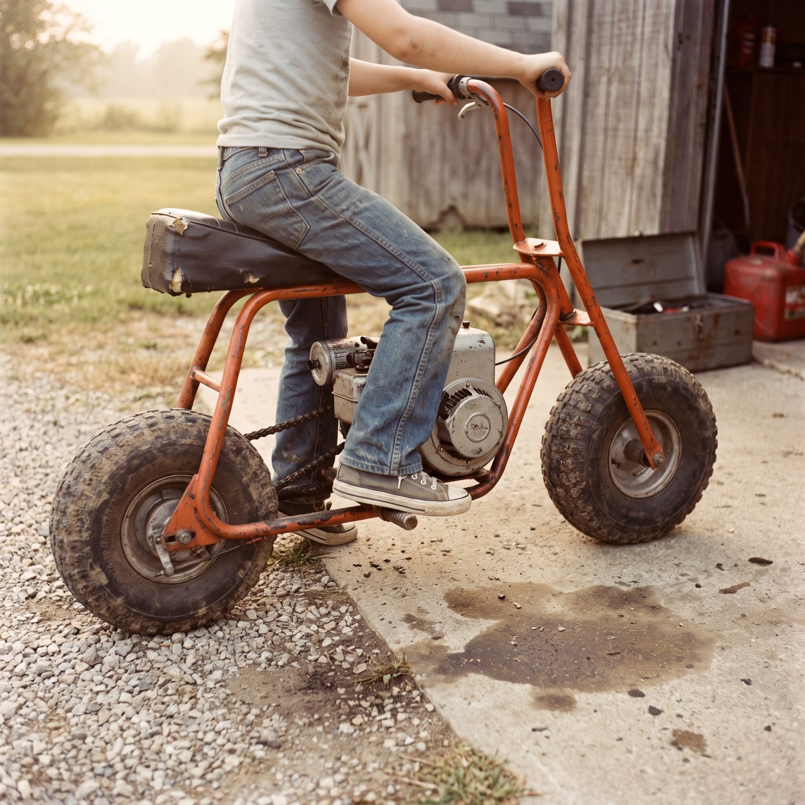 Homemade Minibikes With Exposed Engines and Chains