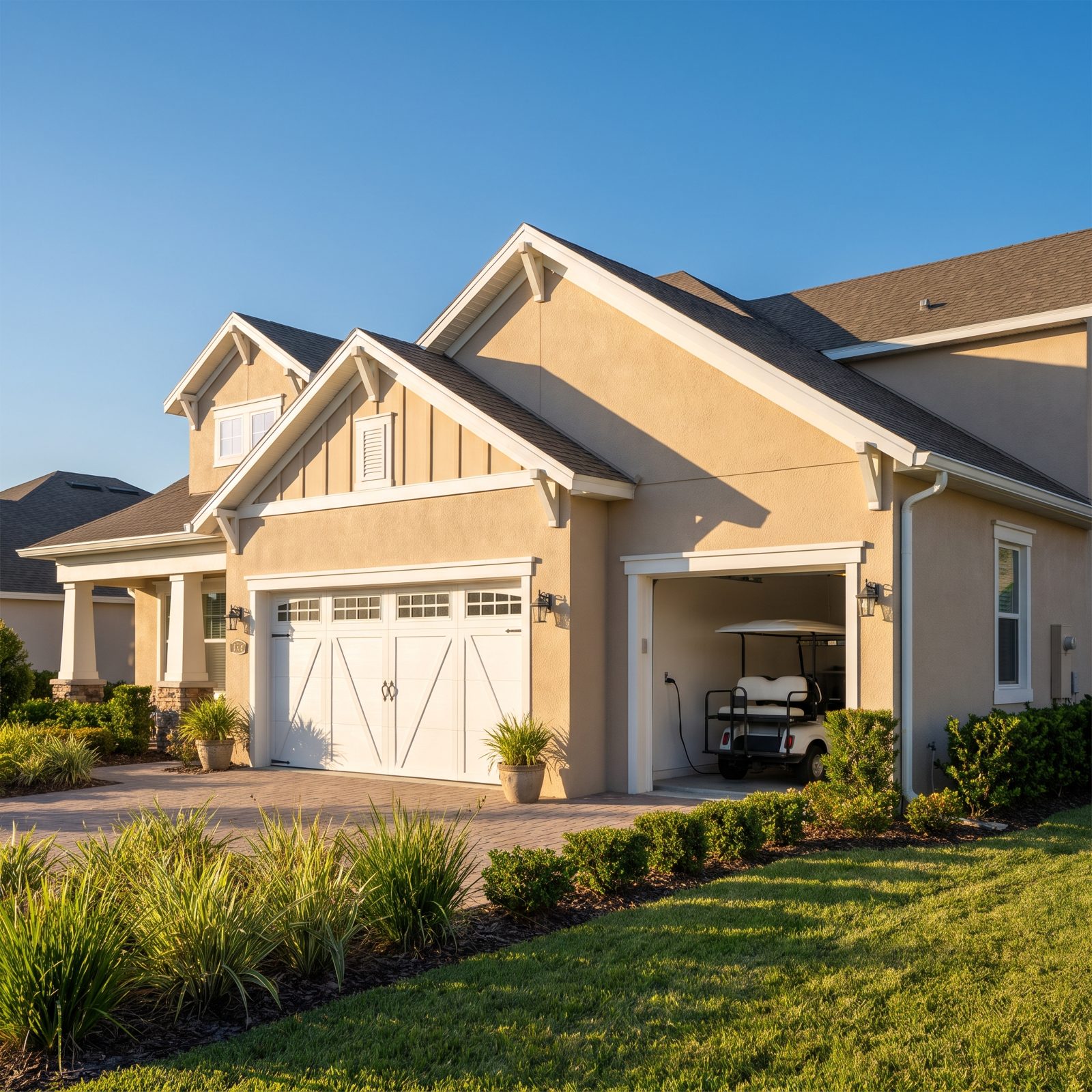 Homes Built With a Garage Bay Sized for the Cart