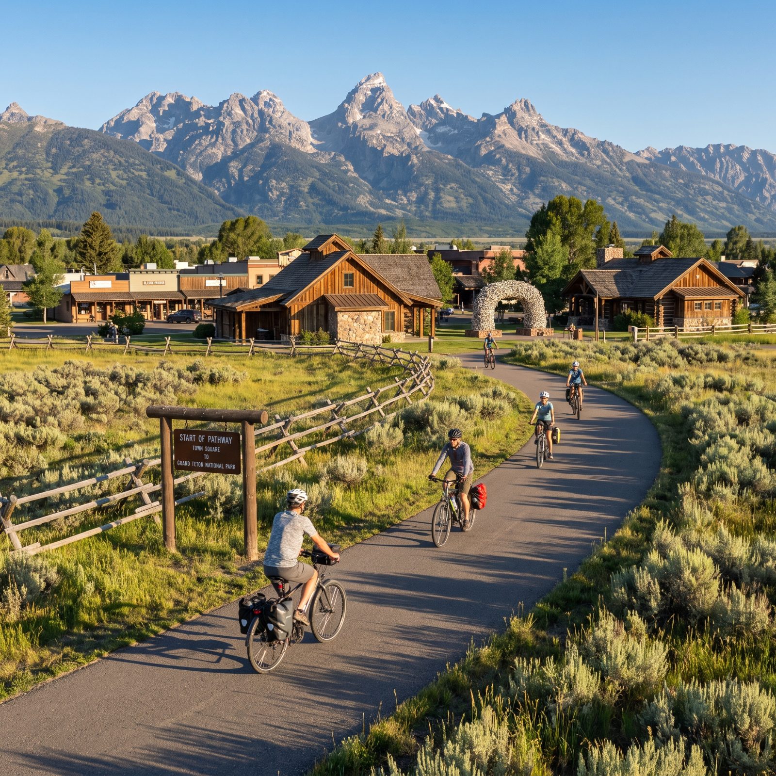 Jackson, Wyoming, Pathways That Run From the Town Square to a National Park