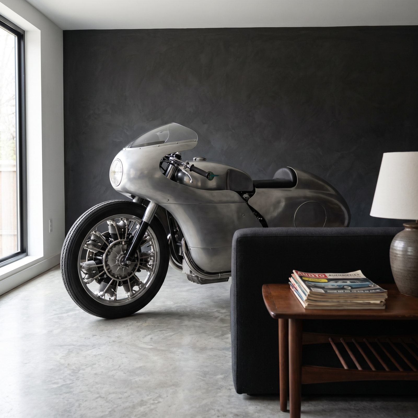 The Killinger and Freund Motorcycle Wrapped Front-Wheel Drive in Streamlining