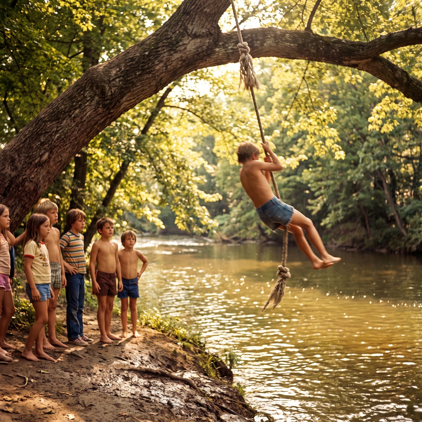 The Knotted Rope Swing Over the Swimming Hole