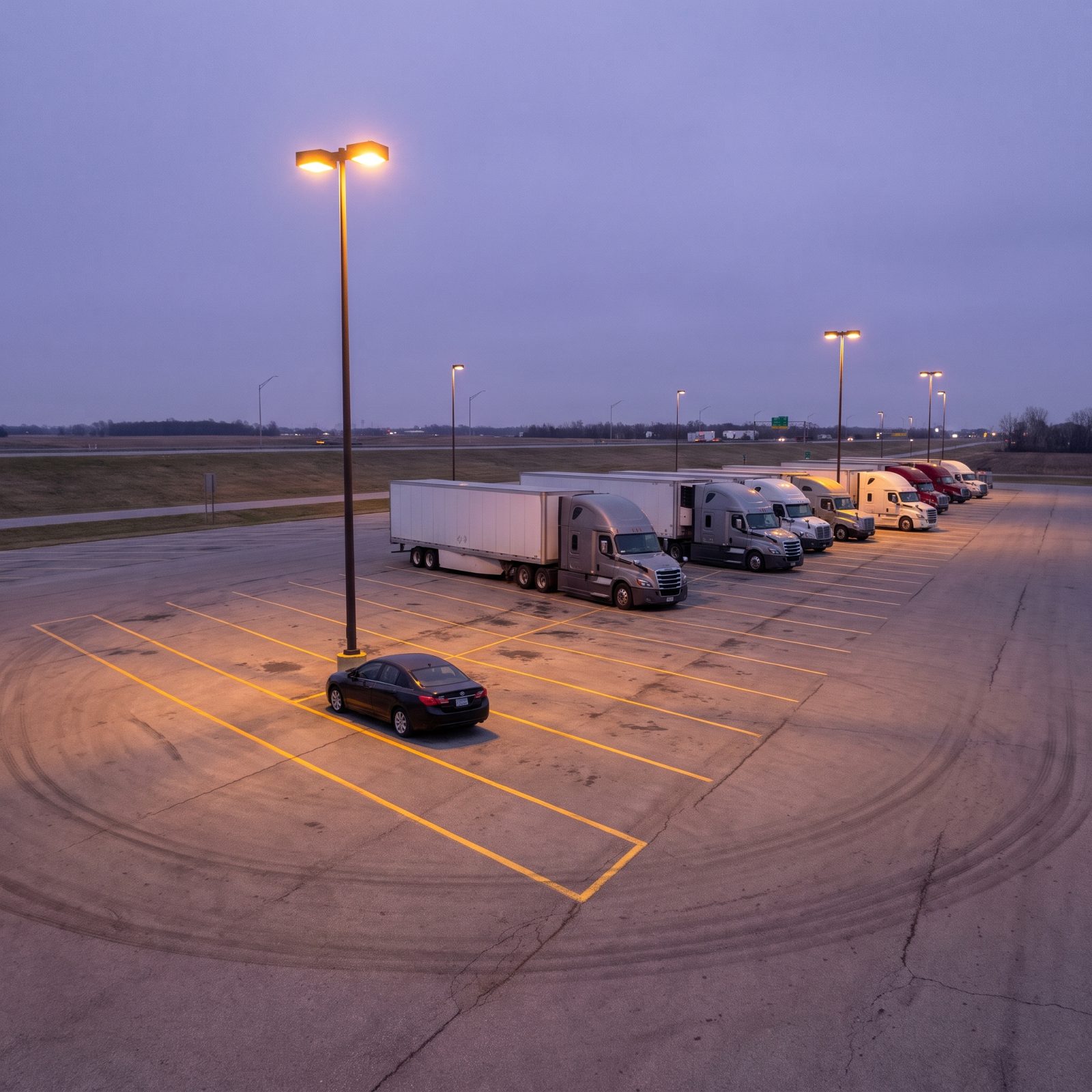 Leave Truck Parking Spaces for Drivers Facing Mandatory Rest Limits
