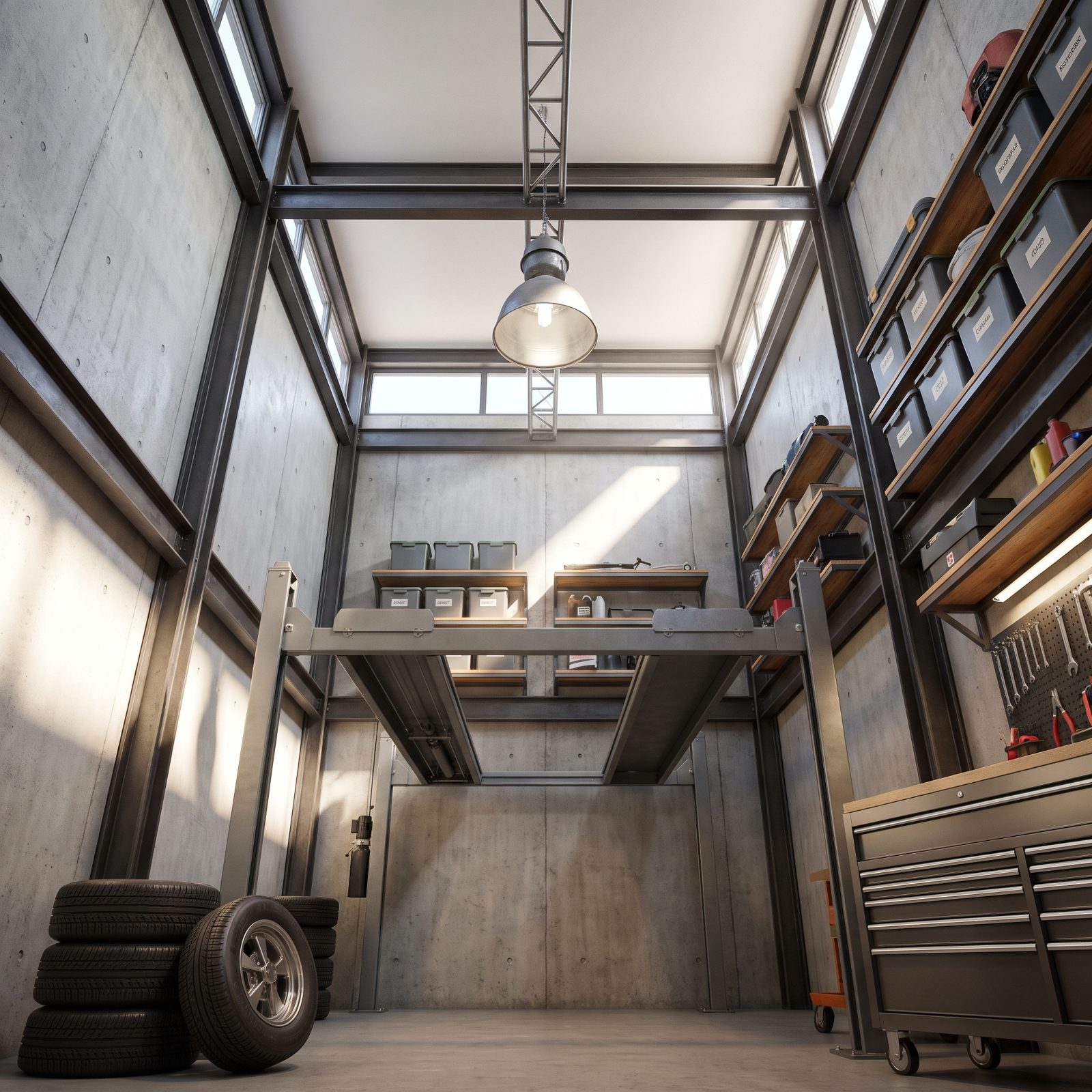 A Lift-Ready High Garage Ceiling