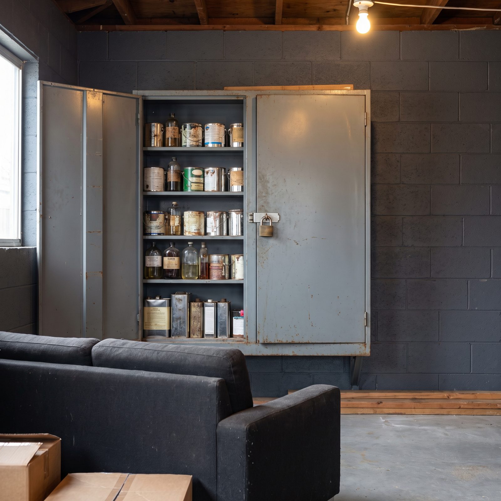 A Lockable Cabinet for Paints and Chemicals