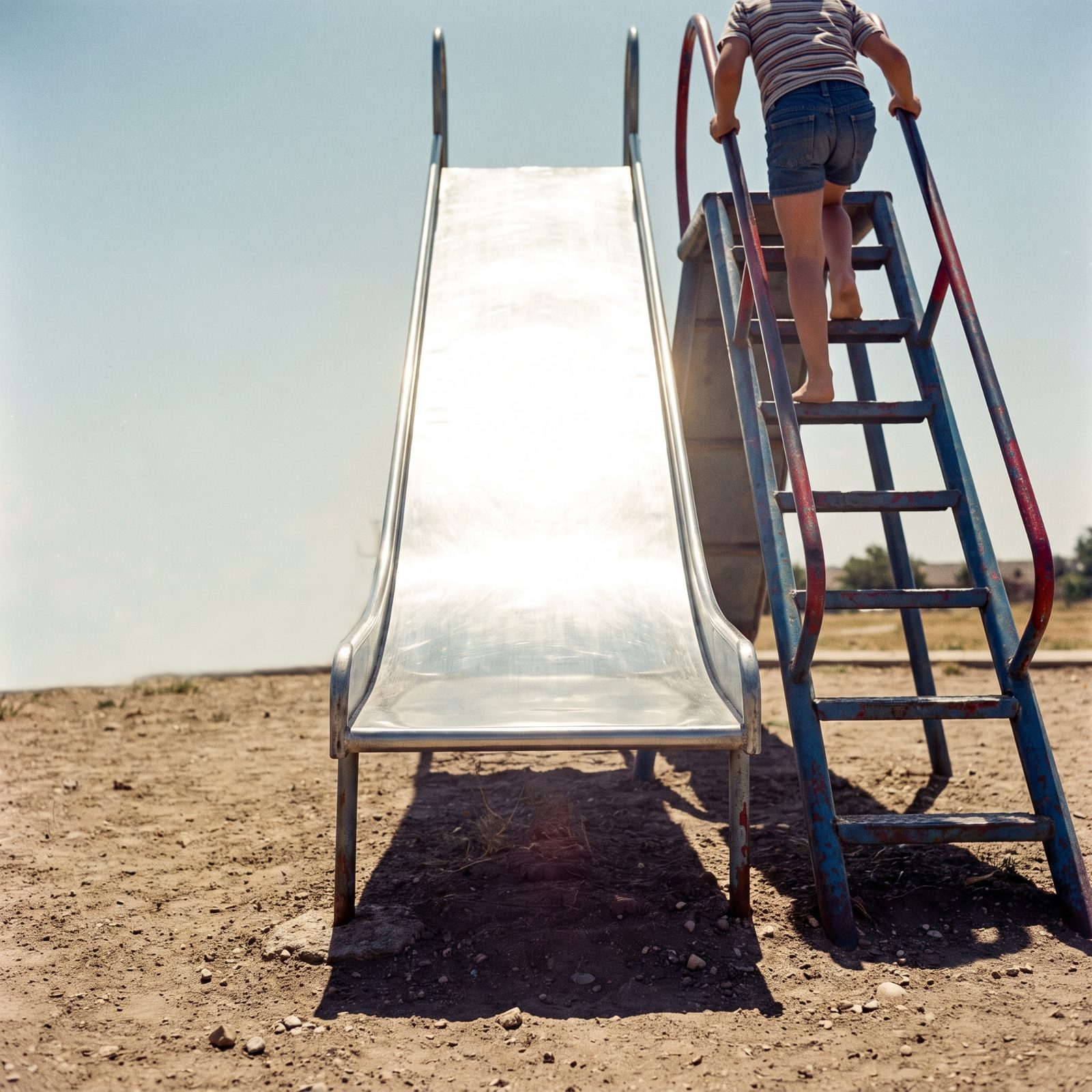 The Metal Slide That Cooked in the Afternoon Sun