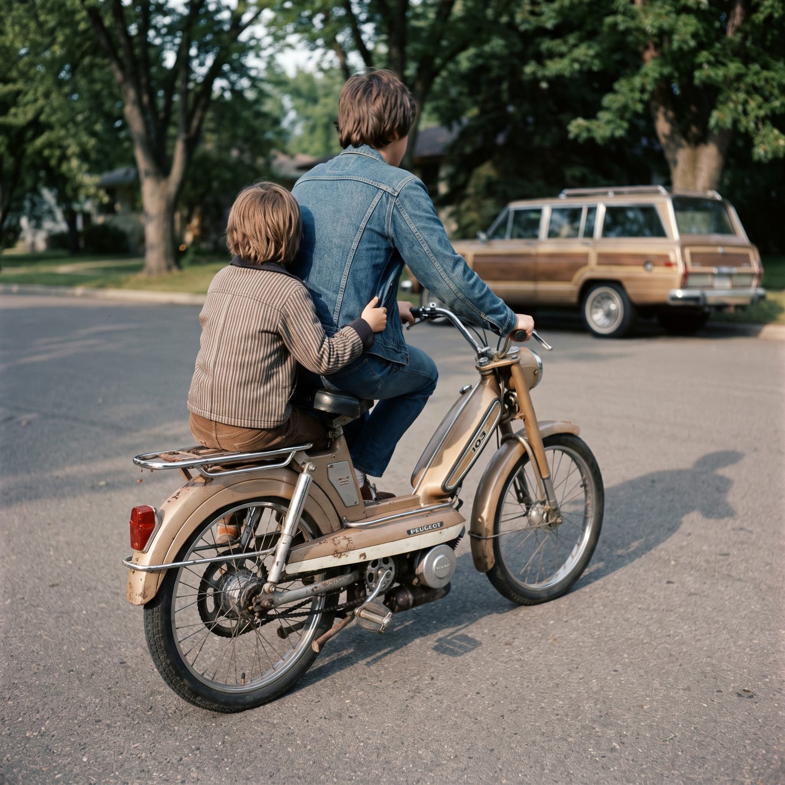 Moped Luggage Racks Pressed Into Service as a Second Seat