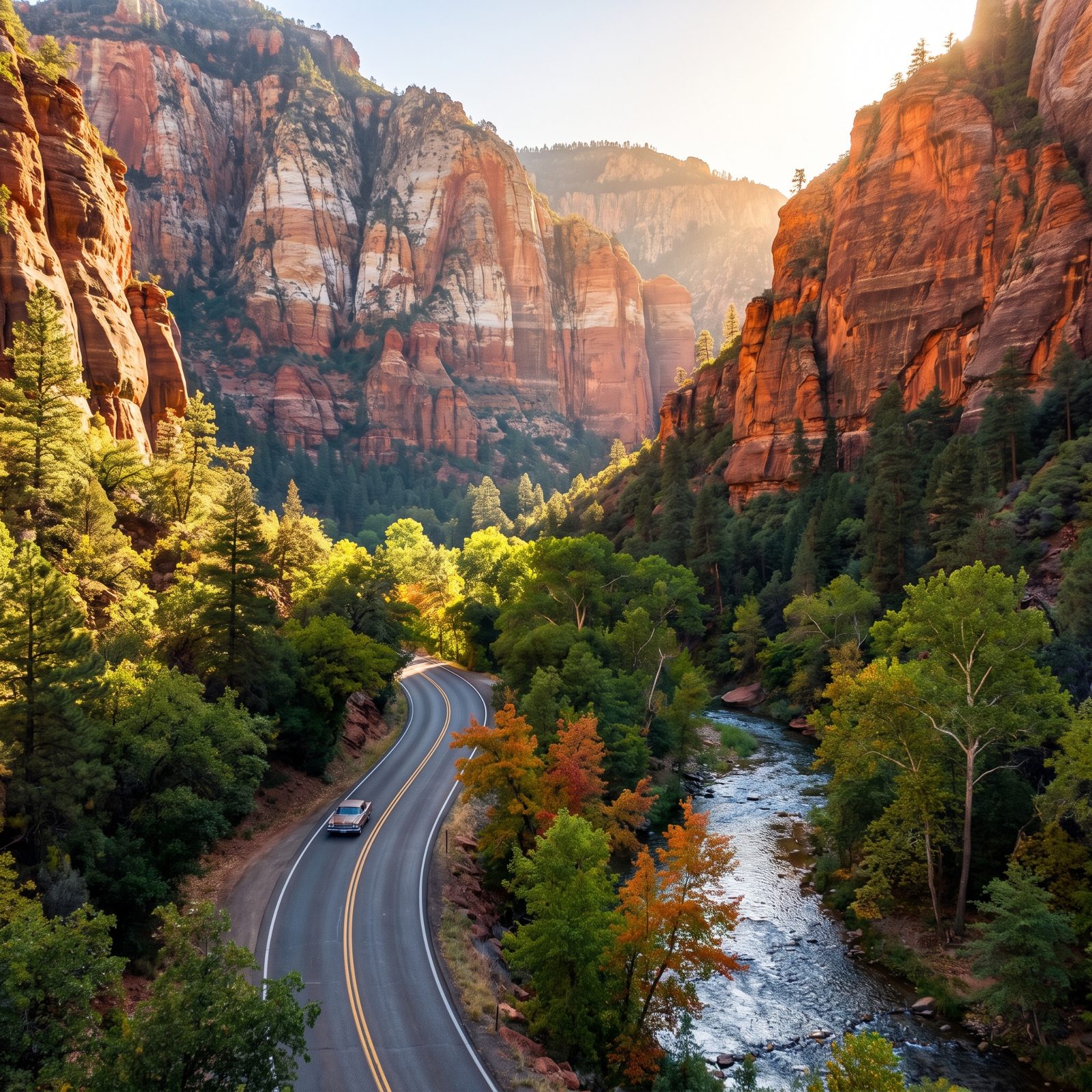 Oak Creek Canyon Drive Between Sedona and Flagstaff, Arizona