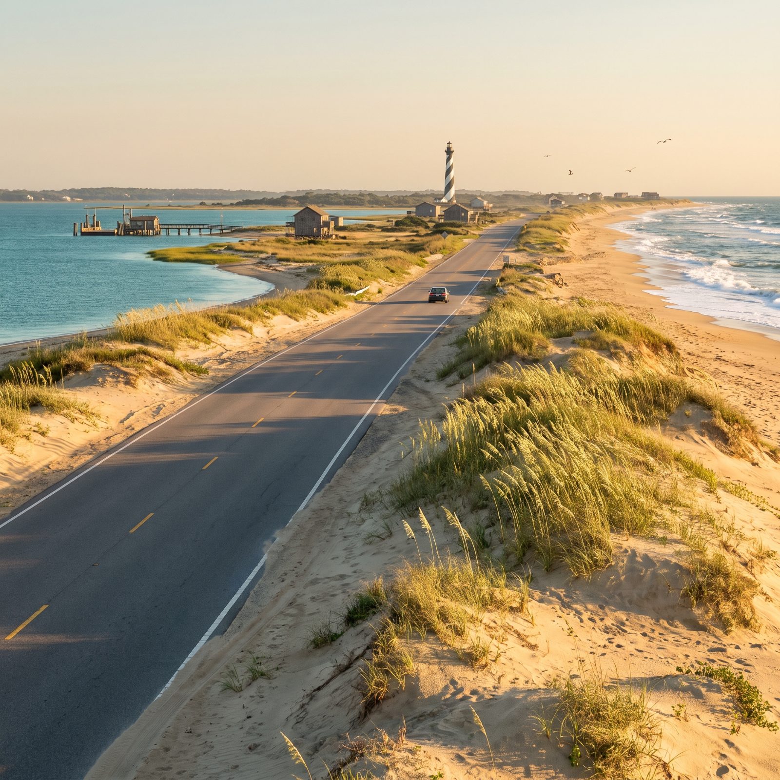 Outer Banks National Scenic Byway Along North Carolina's Barrier Islands