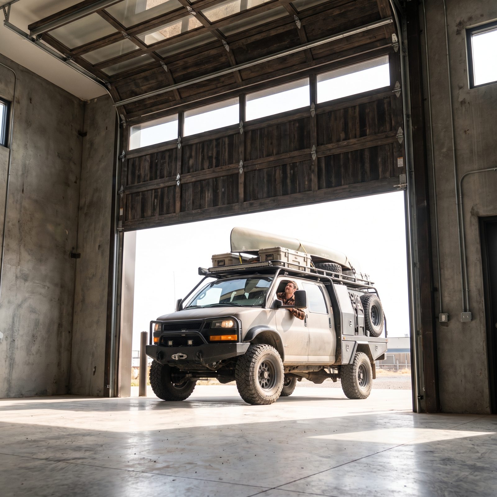 An Oversize Garage Door Opening