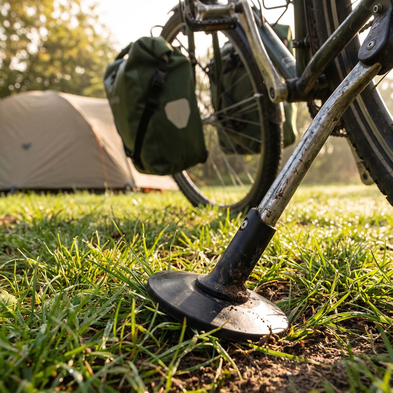 Oversized Kickstand Feet That Stop Your Parked Bike Sinking Into Soft Ground