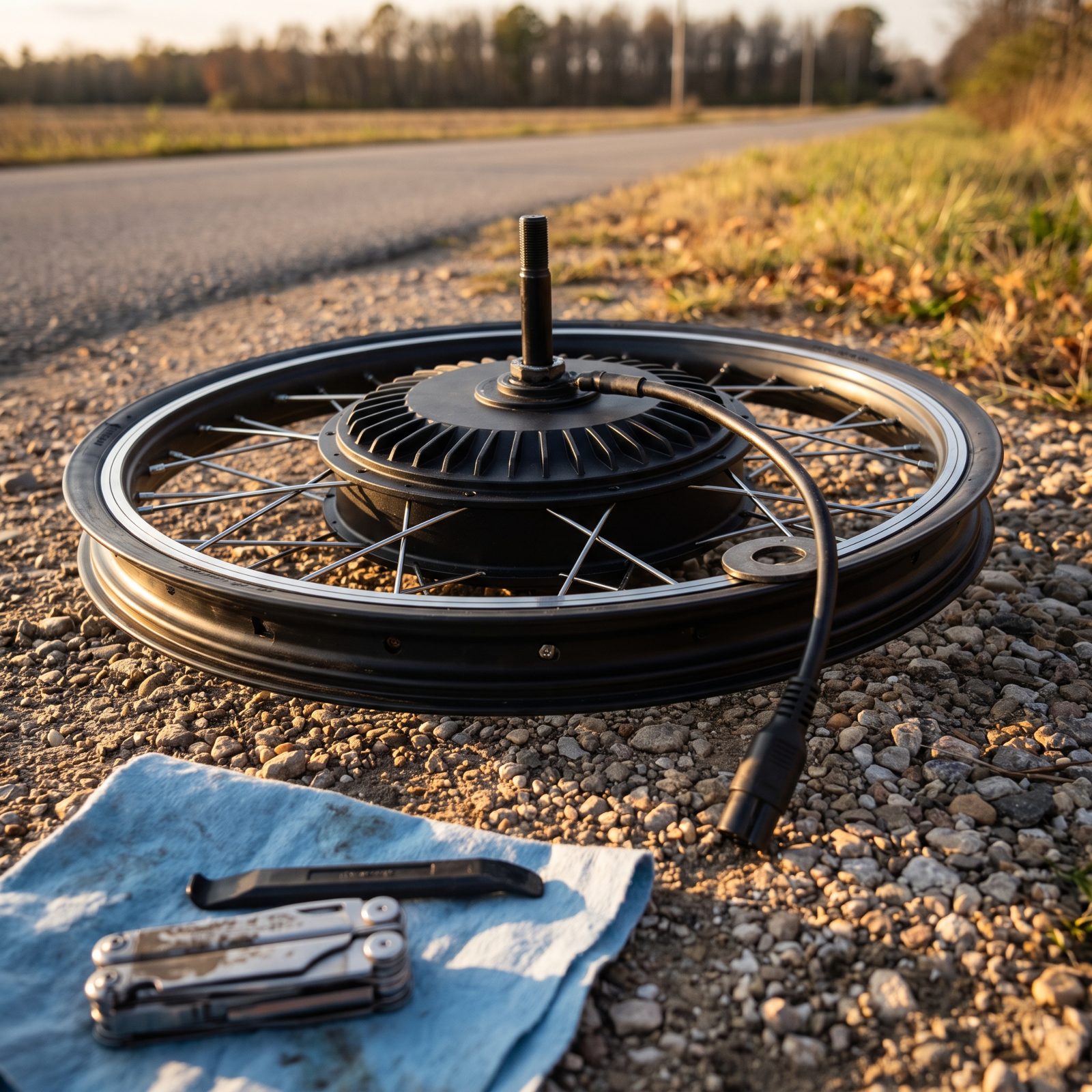 A Rear Hub Motor Makes Roadside Wheel Removal More Complicated