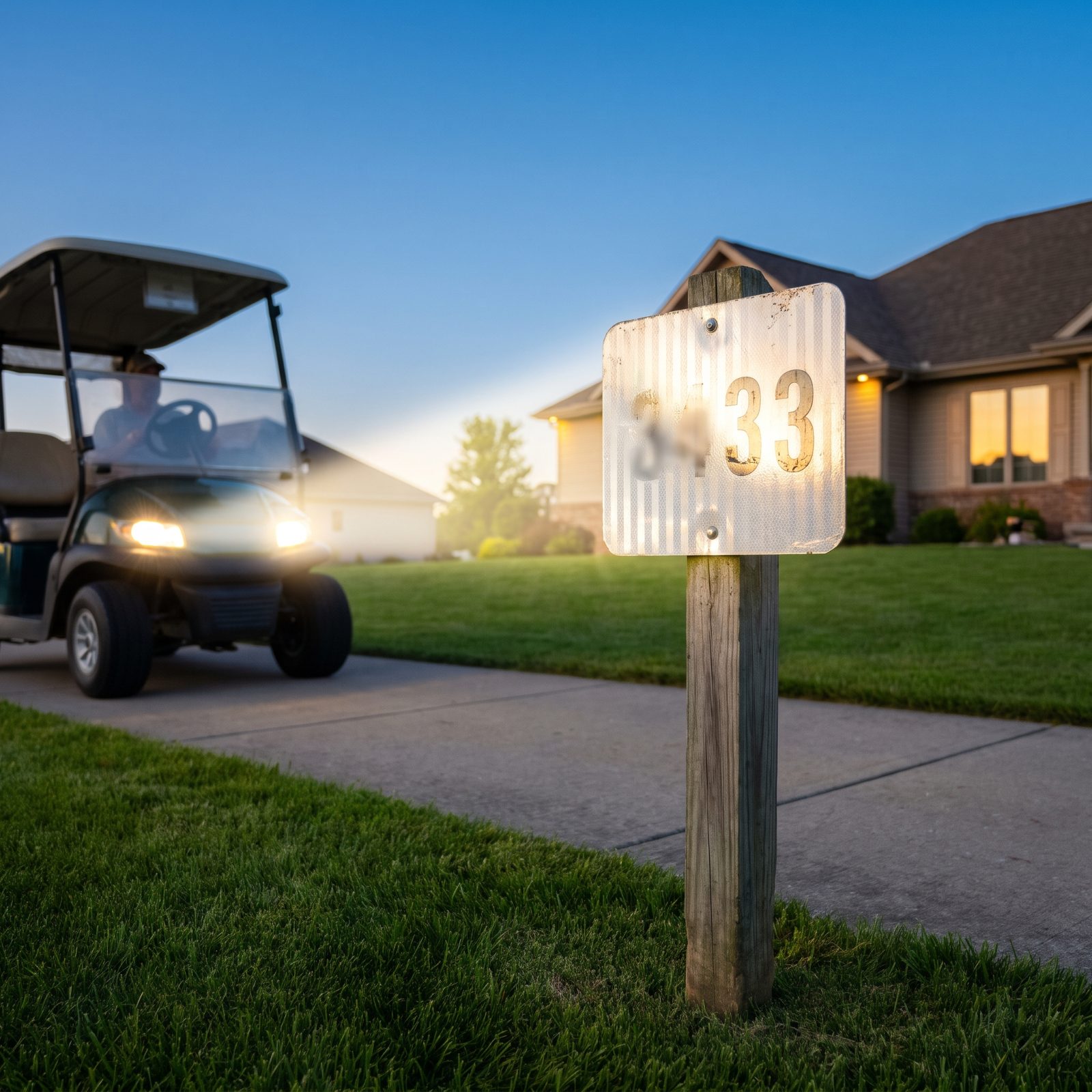 Reflective Lot Markers You Can Read From the Cart Path at Night