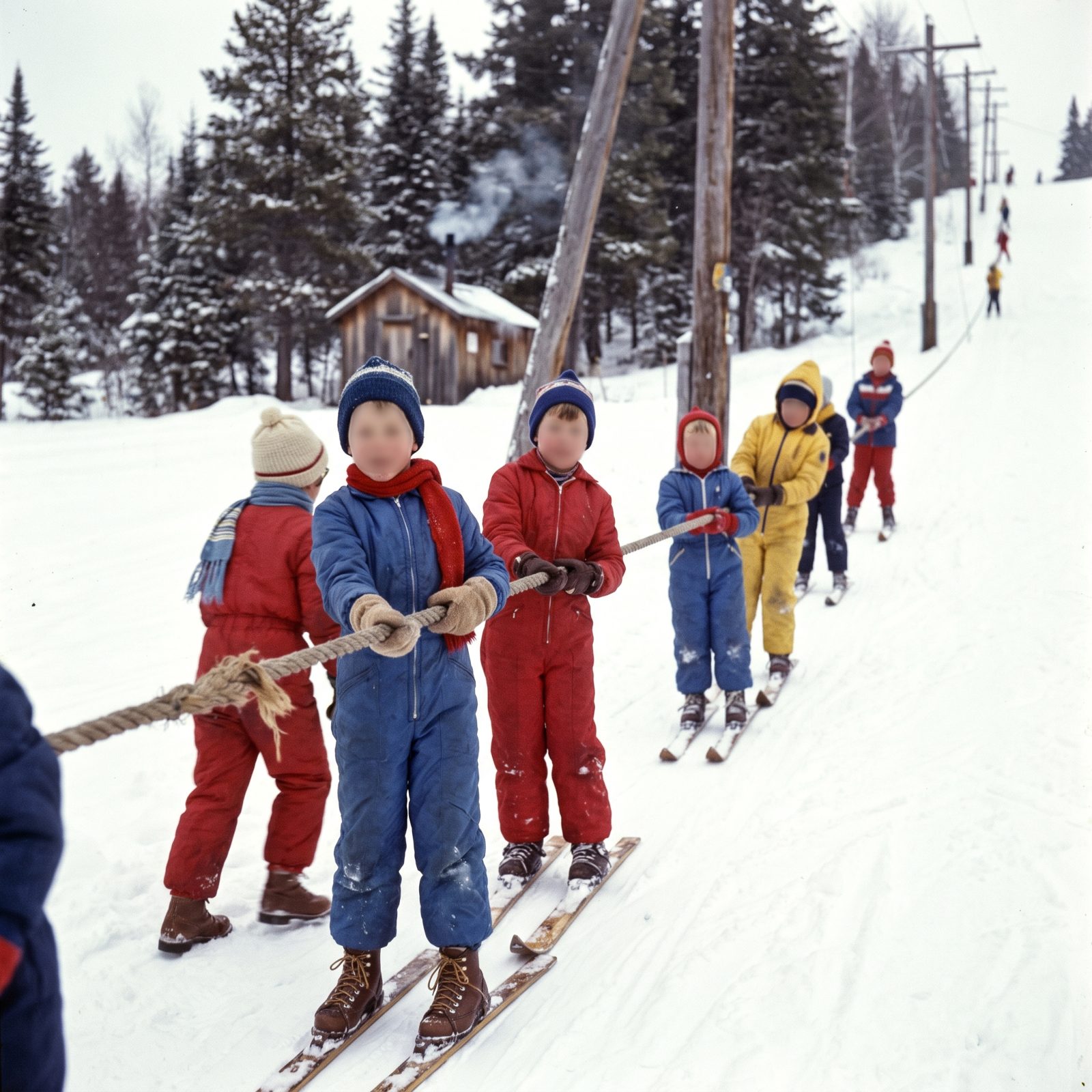 Ski-Hill Rope Tows That Pulled Children by Their Hands