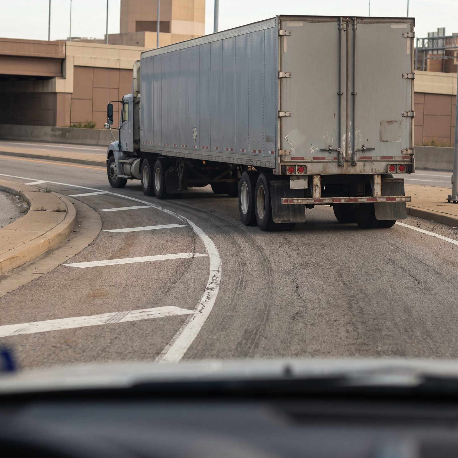 Stay Clear of the Trailer's Rear Swing When a Truck Starts Turning