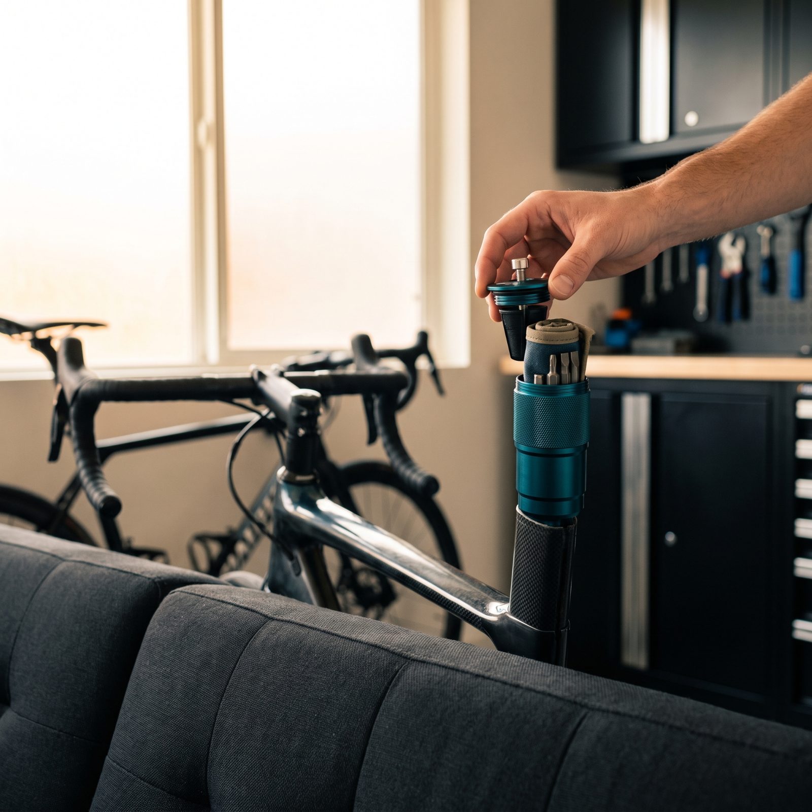 Steerer-Tube Storage Capsules That Turn Empty Space Into a Tool Compartment