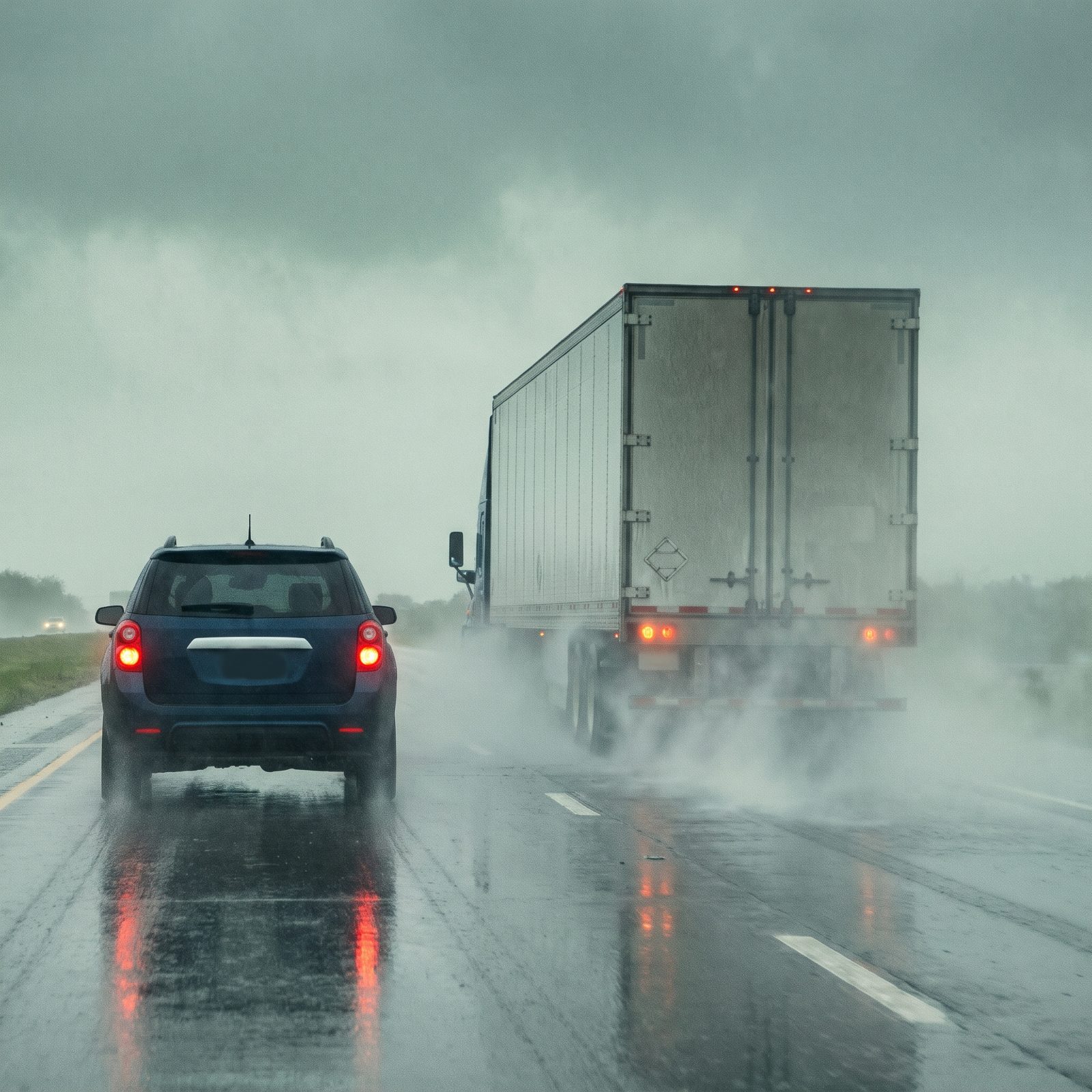 Stretch Your Following Distance When Road Spray Swallows the Lane