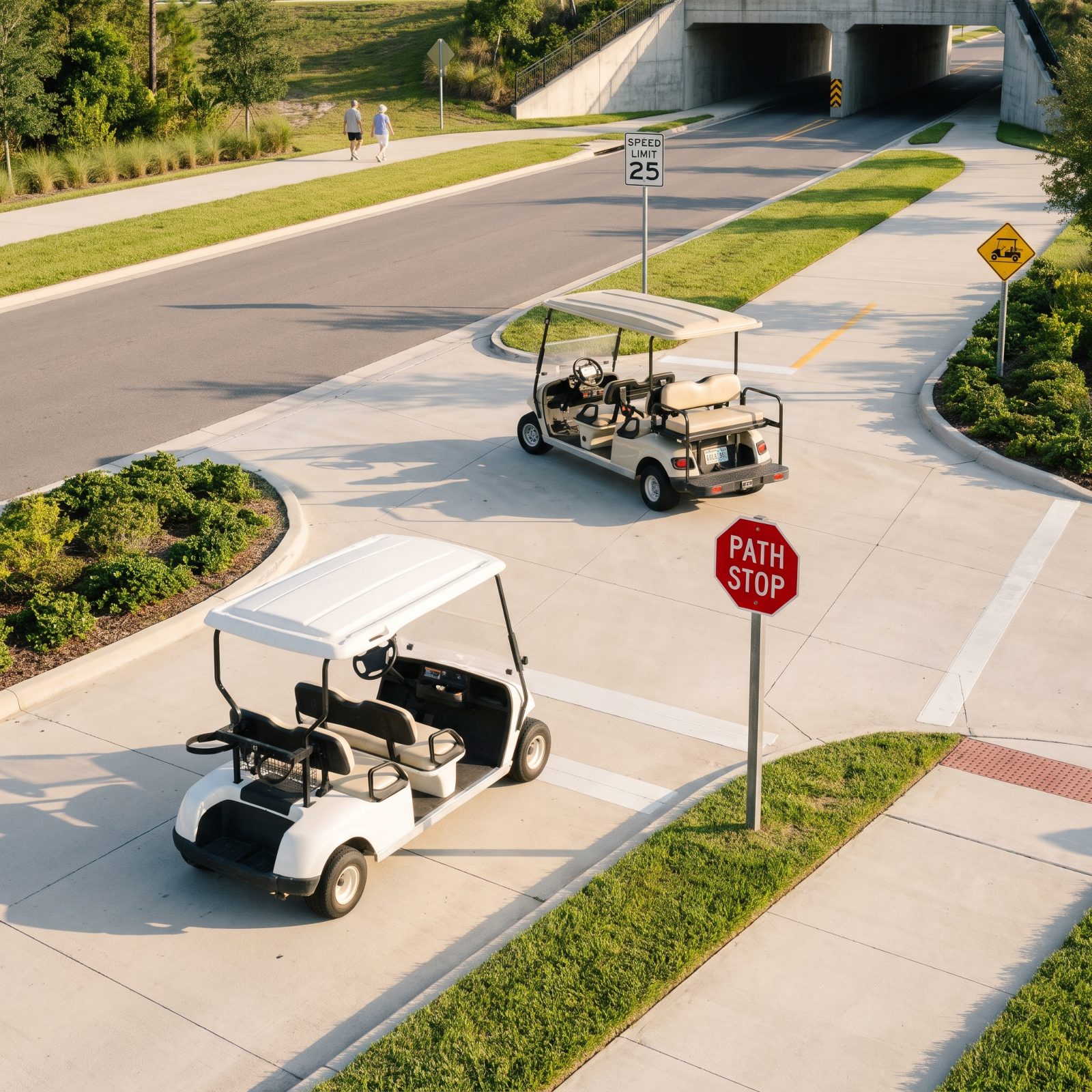 They Clearly Separate Ordinary Golf Carts From Faster Low-Speed Vehicles