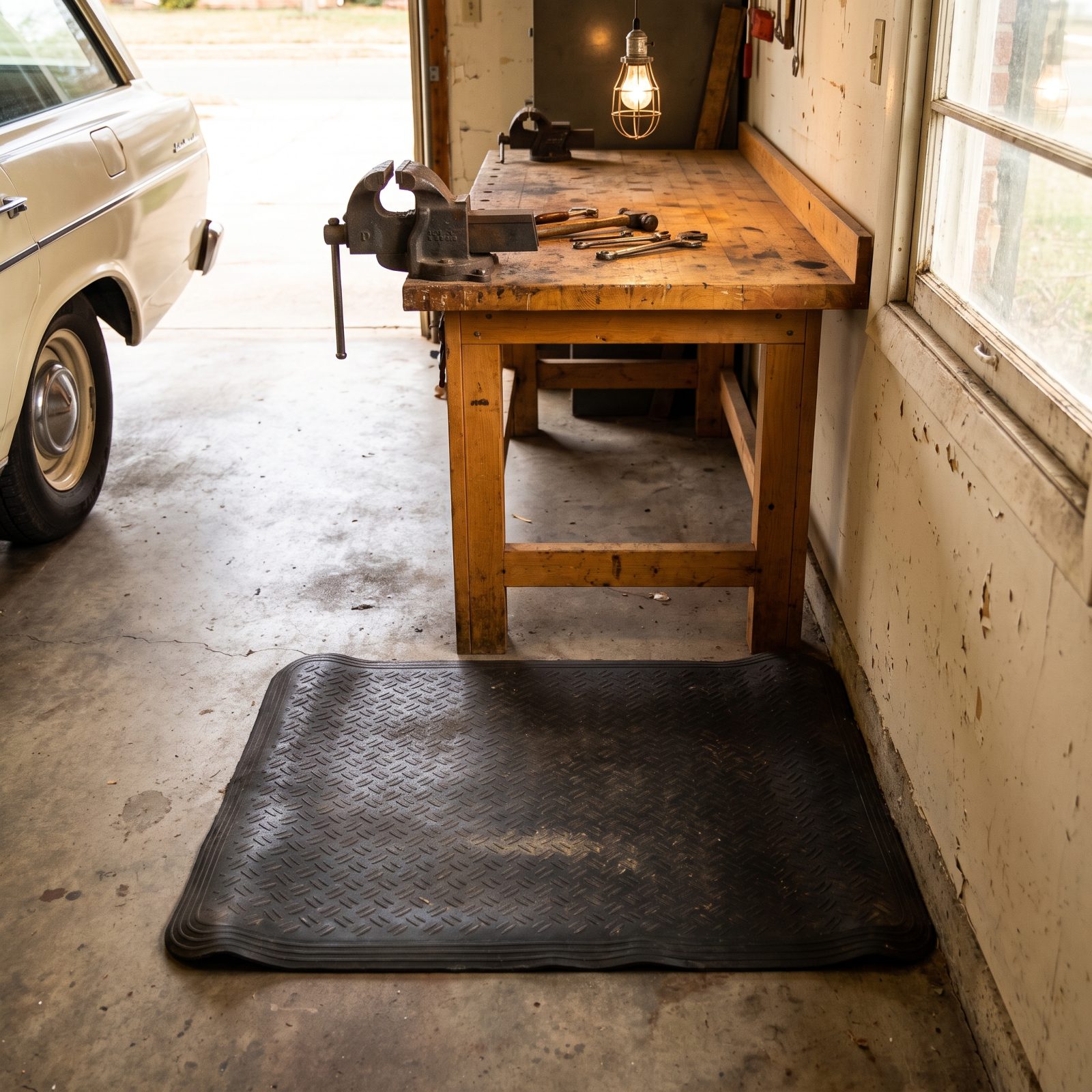 A Thick Rubber Mat at the Workbench
