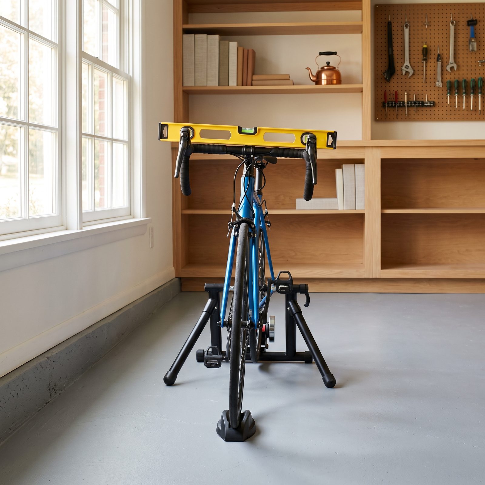 Training With the Bike Tilted Across an Uneven Floor