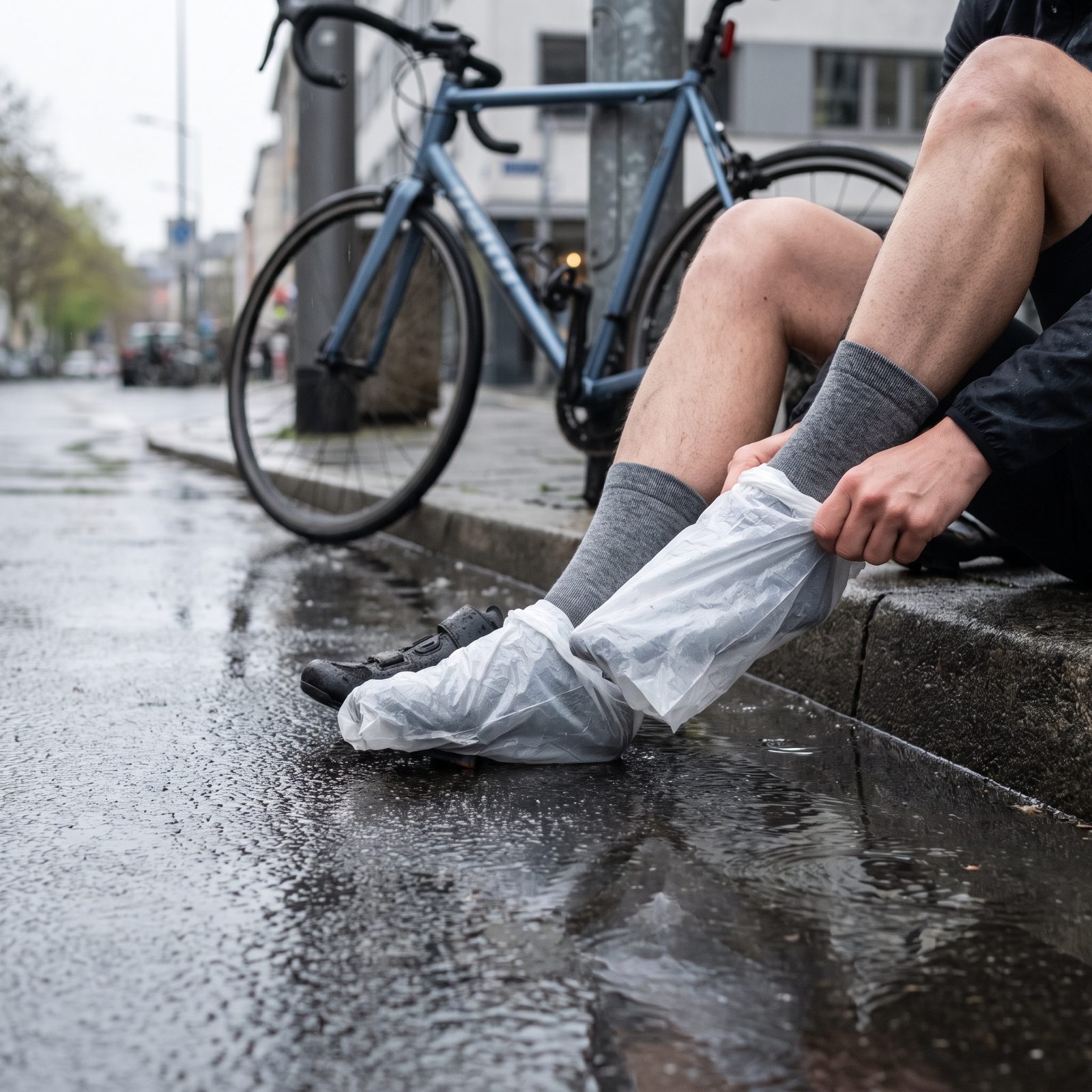 Use Bread Bags as Emergency Waterproof Sock Covers