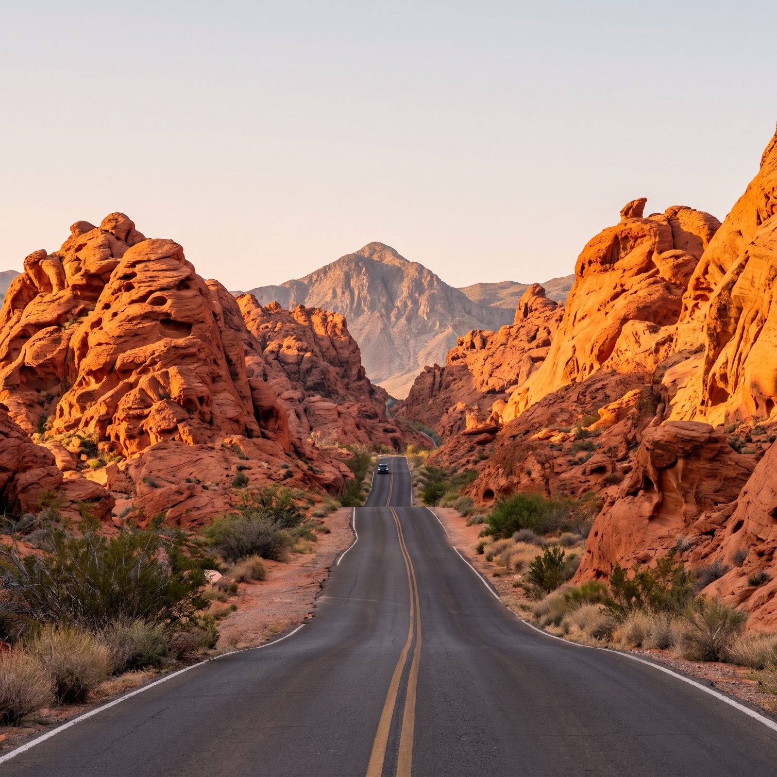 Valley of Fire Road Through Nevada's Red Rock Desert